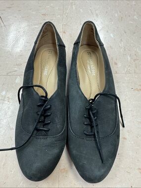 Naturalizer Black Lace-Up Slip-On Flats